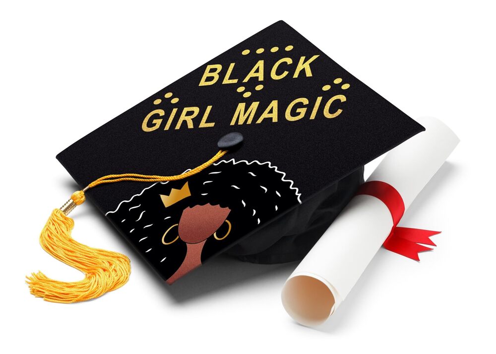 2660 Black Girl Magic Graduation Cap Topper